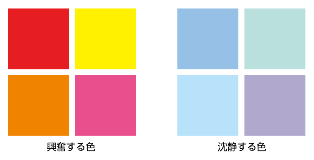 興奮色と鎮静色の解説